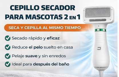 🐶 Cepillo Secador de Mascotas 2 en 1 🔥