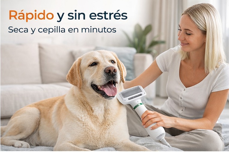🐶 Cepillo Secador de Mascotas 2 en 1 🔥