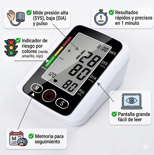 Tensiómetro de brazo digital , español
